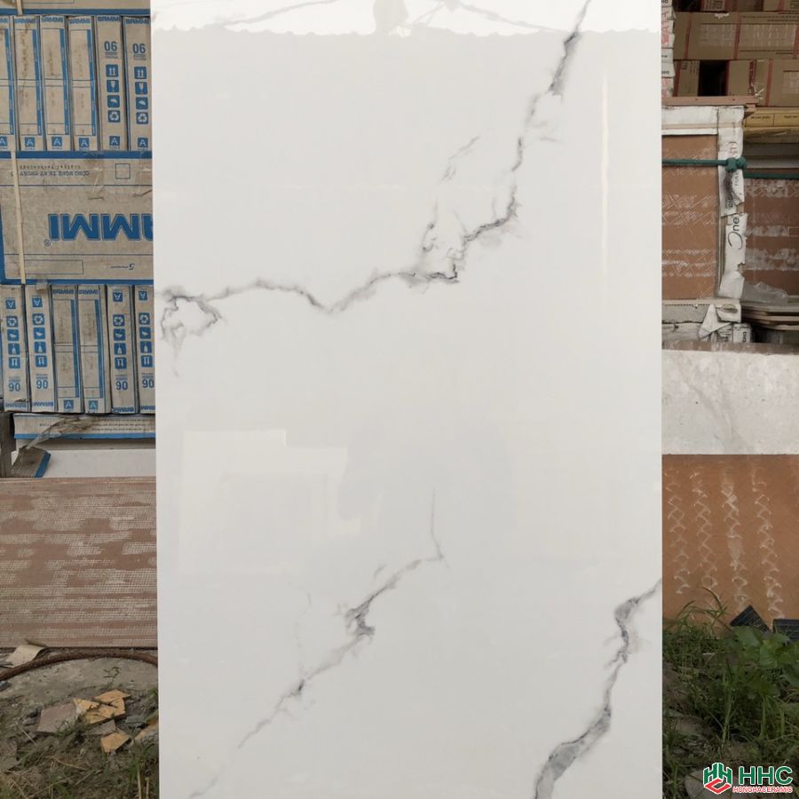 Gạch lát nền 60x120 Ấn Độ trắng vân khói 005